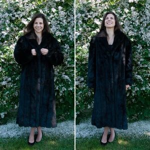 Olympia Black Faux Fur Full Length Coat